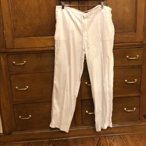 White linen pants